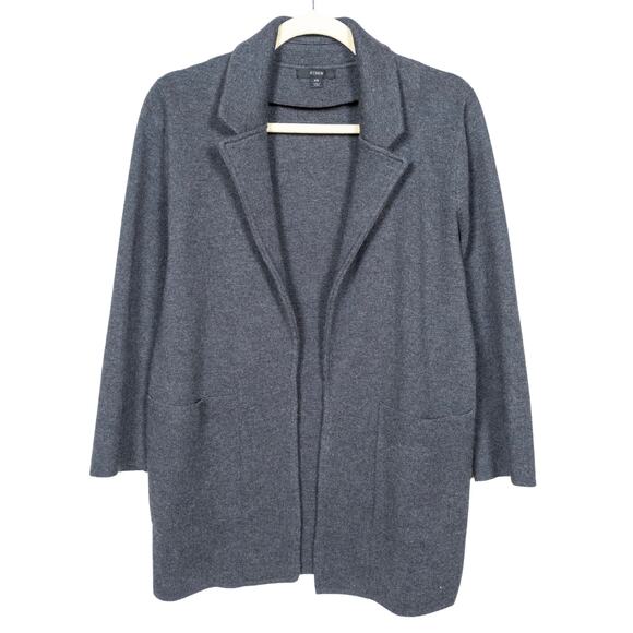 J CREW Dark Grey Sophie Open Front Sweater Blazer Merino Wool Women's XS - Picture 2 of 5